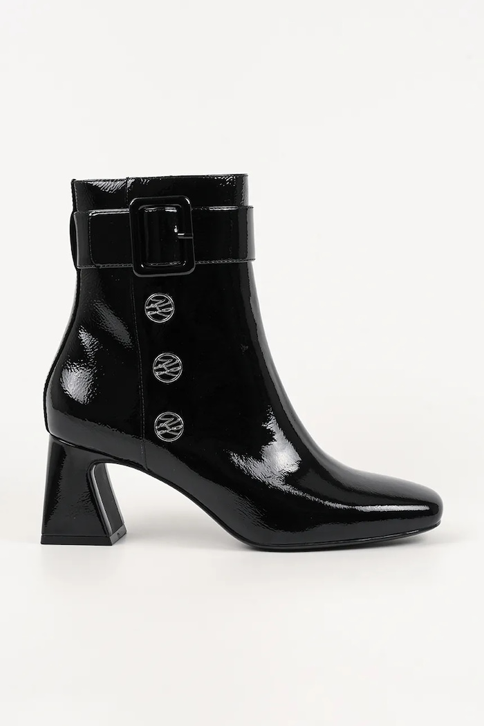 Kožené členkové topánky Karl Lagerfeld BEATA stĺpikový čierna KL31455A.100