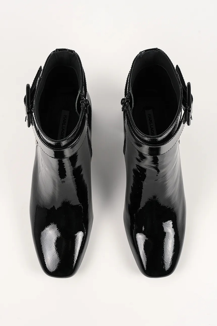 Kožené členkové topánky Karl Lagerfeld BEATA čierna KL31455A.100