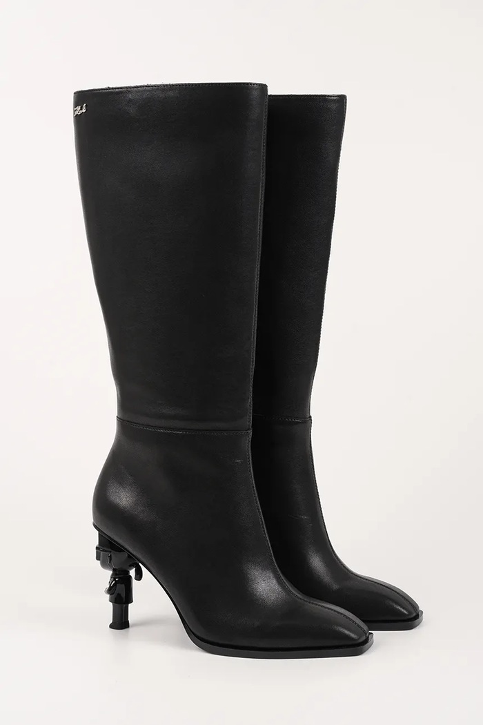 Kožené čižmy Karl Lagerfeld KARL NFT HEEL KL39175.000 čierna AW25