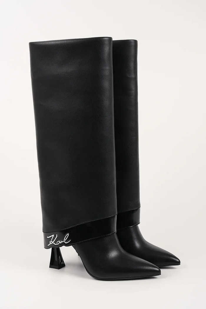 Karl Lagerfeld kozaki skórzane DEBUTANTE KL32081.000 czarny AW25