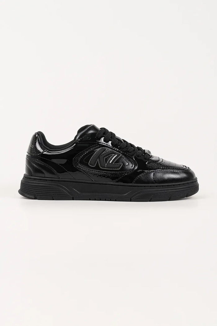 Kožené tenisky Karl Lagerfeld KOURTNEY plochá čierna KL63025.00X