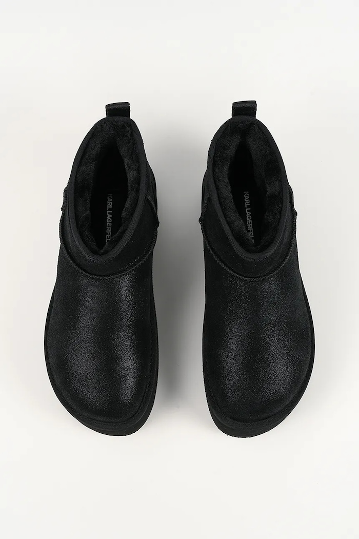 Karl Lagerfeld cizme de zapada din piele întoarsă THERMO negru KL48523.5S0
