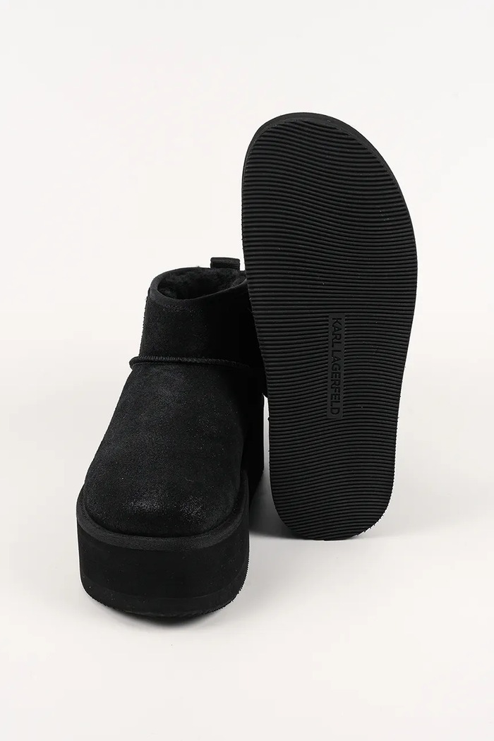 Karl Lagerfeld cizme de zapada din piele întoarsă THERMO KL48523.5S0 negru