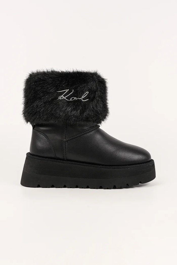 Karl Lagerfeld cizme de iarnă SKYLAR piele negru KL48655.400