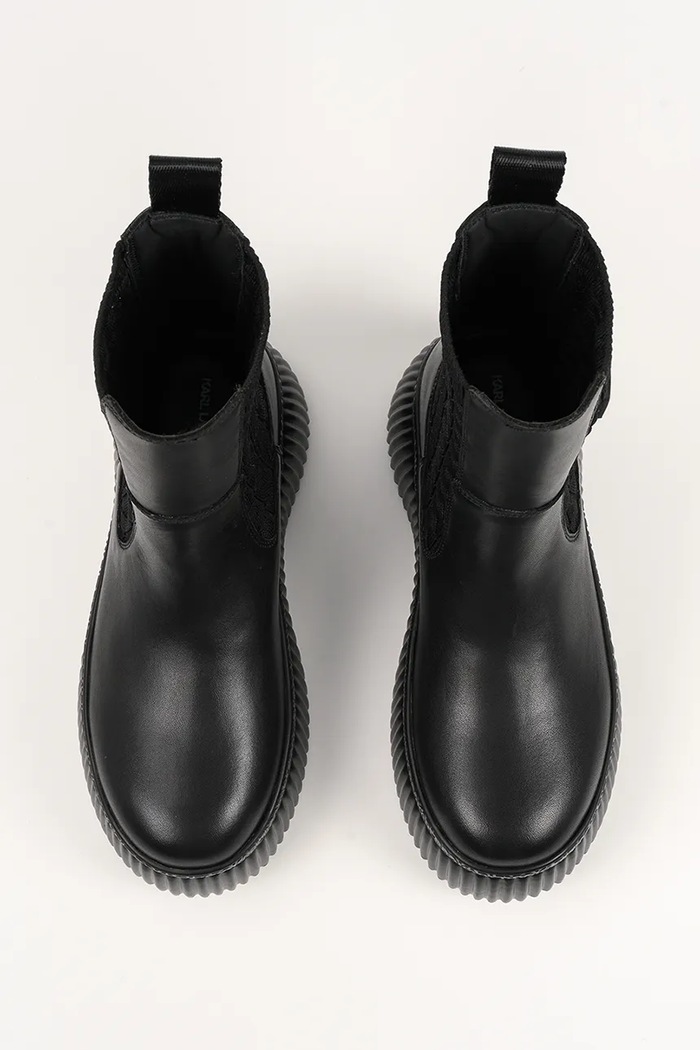 Kožené členkové topánky Karl Lagerfeld KREEPER LO čierna KL42365.40X