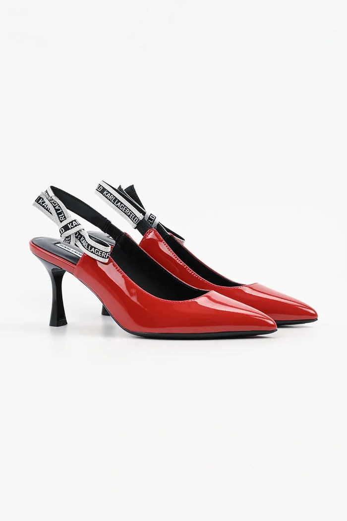 Karl Lagerfeld szpilki skórzane SIENNA KL32708A.1DB czerwony AW25