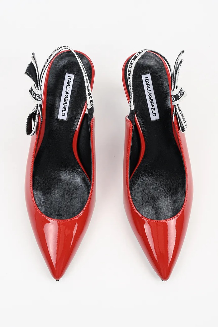 Karl Lagerfeld szpilki skórzane SIENNA czerwony KL32708A.1DB