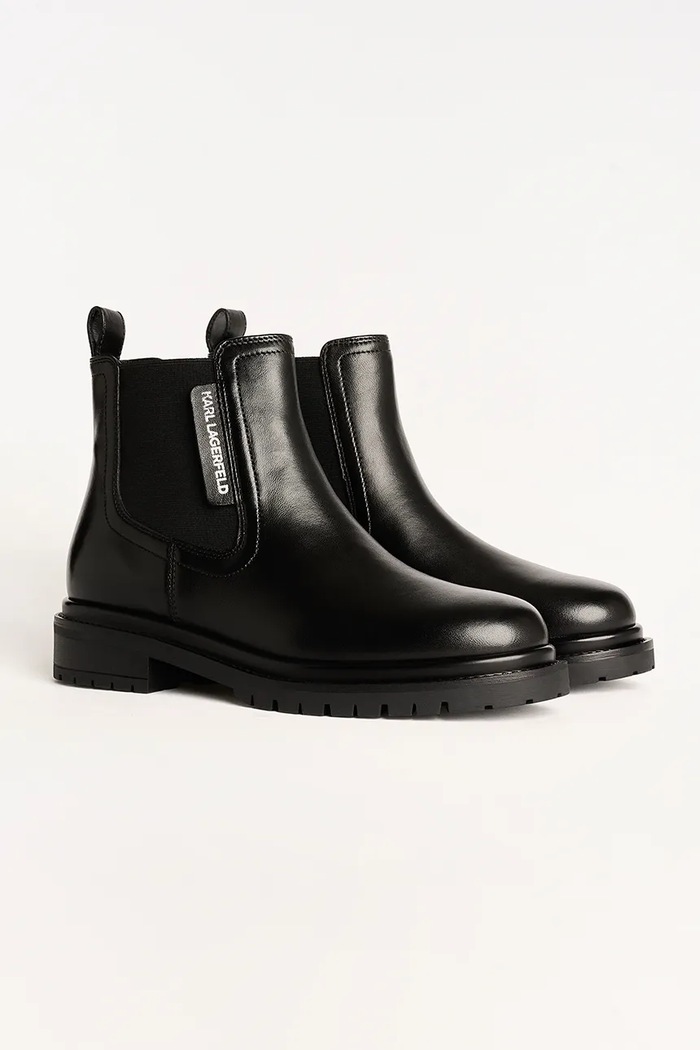 Kožené členkové topánky Karl Lagerfeld BINKY KL47545.000 čierna AW25
