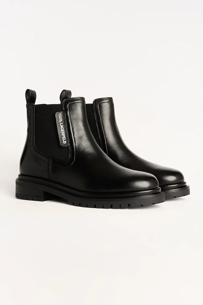 Kožené členkové topánky Karl Lagerfeld BINKY KL47545.000 čierna AW25