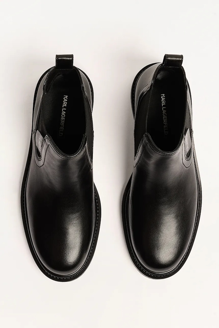 Kožené členkové topánky Karl Lagerfeld BINKY čierna KL47545.000