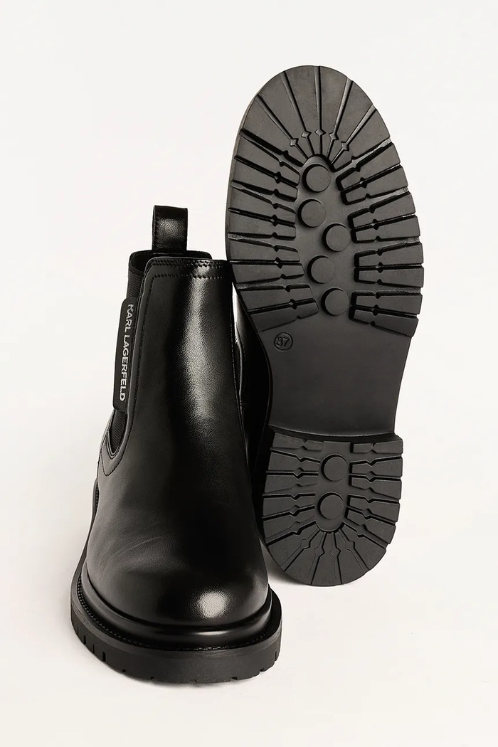 Kožené členkové topánky Karl Lagerfeld BINKY KL47545.000 čierna