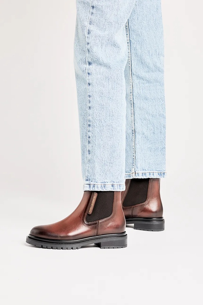 Kožené kotníkové boty Karl Lagerfeld BINKY KL47545.044