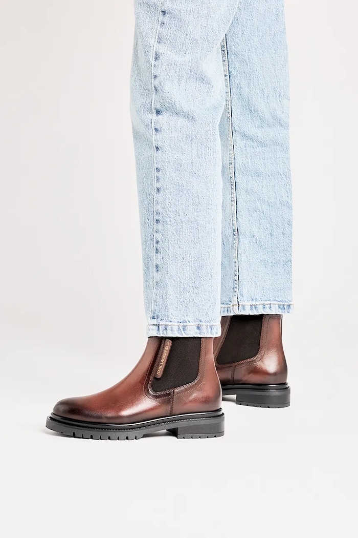 Kožené kotníkové boty Karl Lagerfeld BINKY KL47545.044