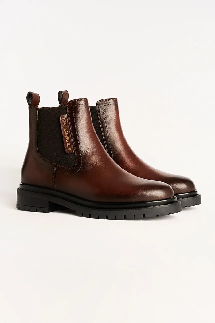 Kožené kotníkové boty Karl Lagerfeld BINKY KL47545.044 hnědá AW25
