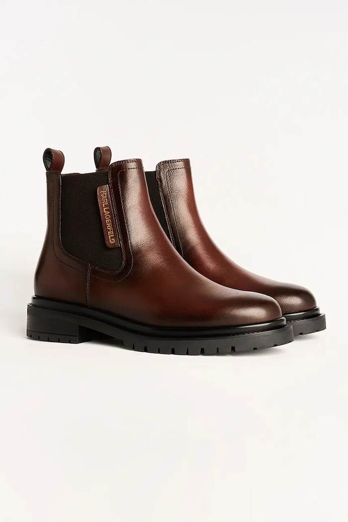 Kožené kotníkové boty Karl Lagerfeld BINKY KL47545.044 hnědá AW25
