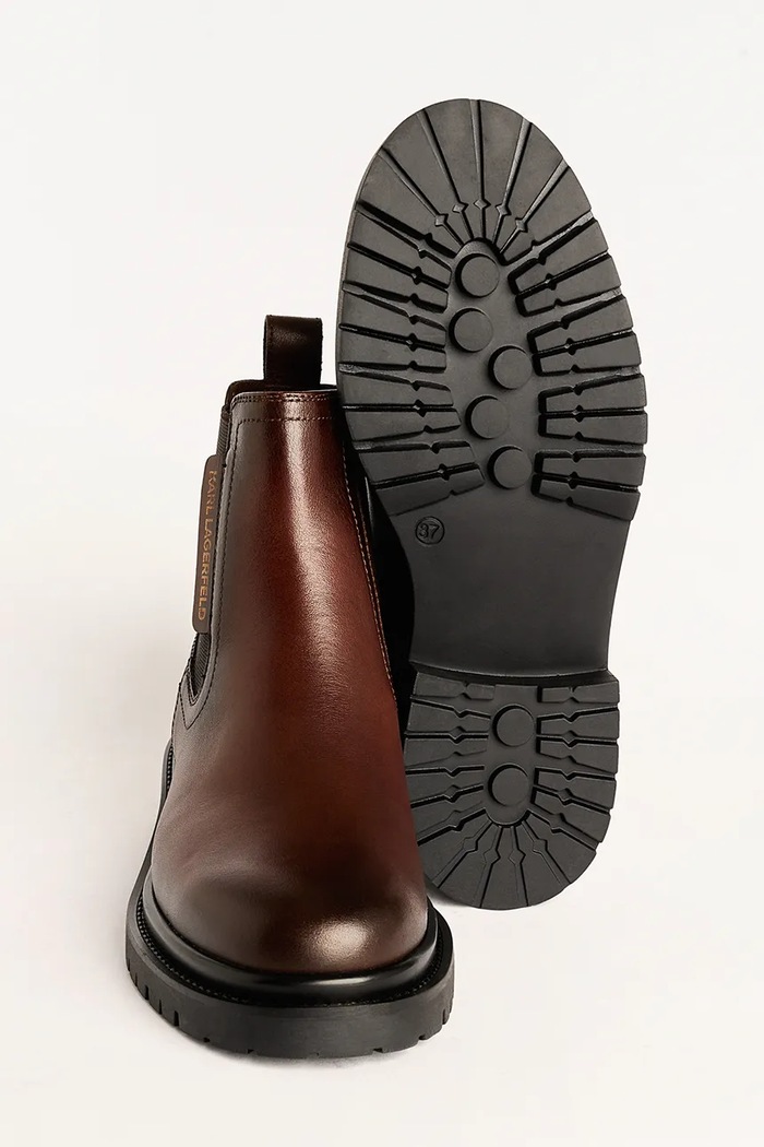 Kožené kotníkové boty Karl Lagerfeld BINKY KL47545.044 hnědá