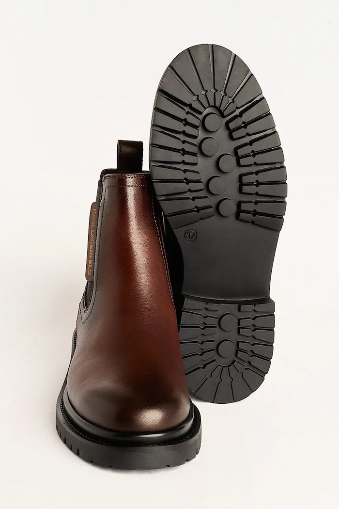 Kožené kotníkové boty Karl Lagerfeld BINKY KL47545.044 hnědá