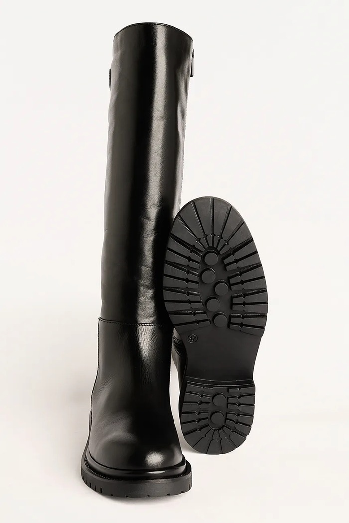 Kožené kozačky Karl Lagerfeld BINKY KL47595.000 černá
