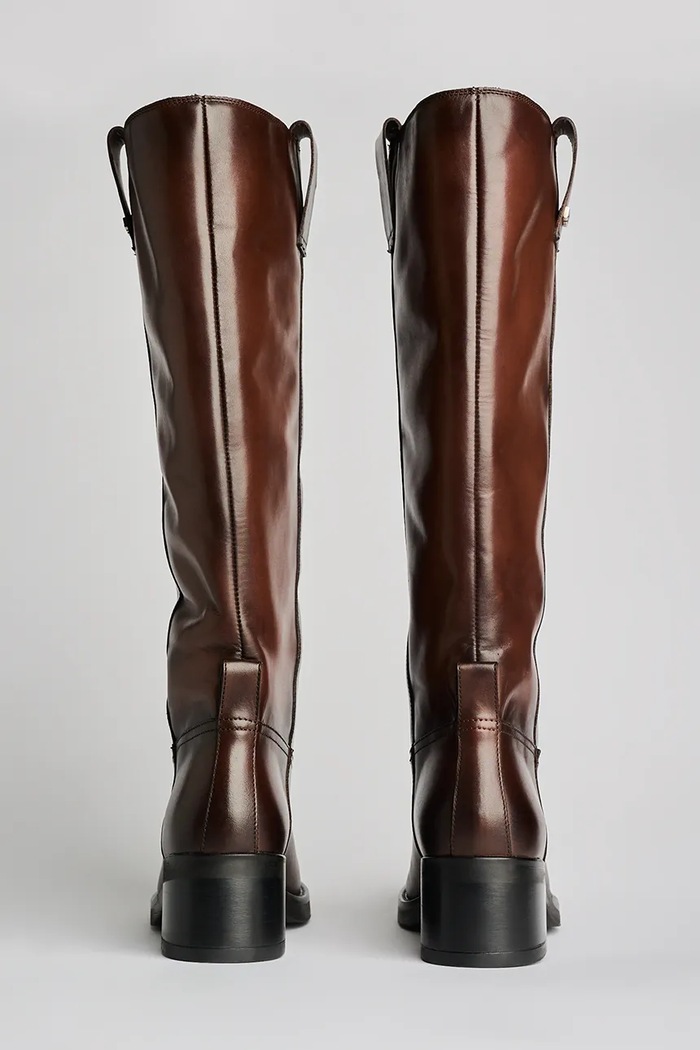 Boty Kožené kozačky Karl Lagerfeld BROOKLYN KL41790W.044 hnědá