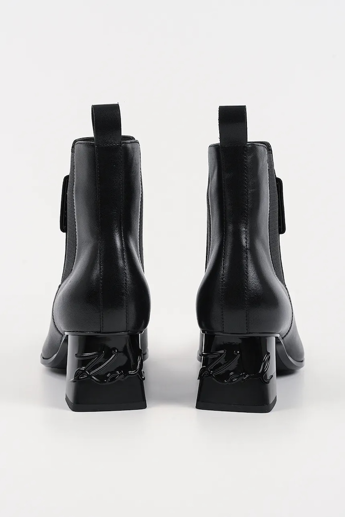 Obuv Kožené členkové topánky Karl Lagerfeld KAYLA KL35440.000 čierna