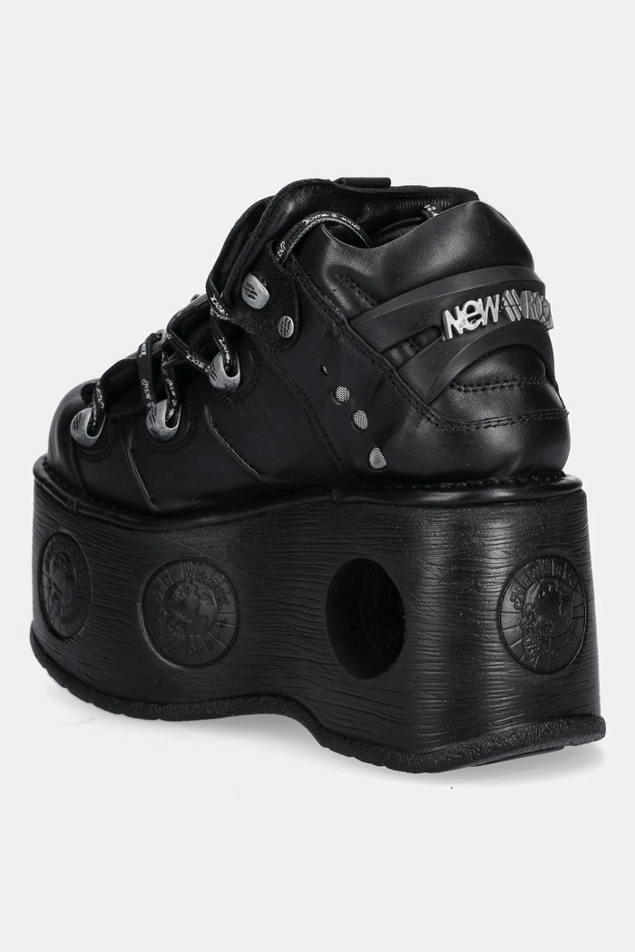 Παπούτσια Δερμάτινα sneakers New Rock ITALI NEGRO, NOMADA NEGRO, NEPTUNO / SPACE M.106.C174 μαύρο