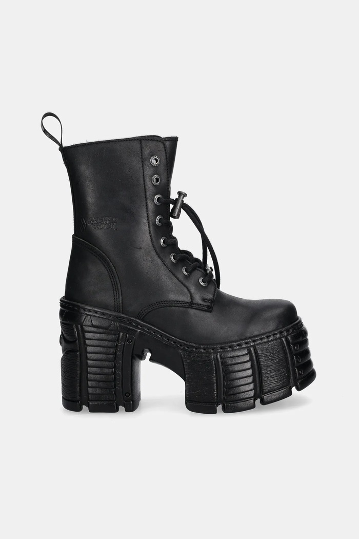 New Rock botki skórzane CRUST NEGRO, TOWER MAX M.TM001.C2 czarny AW25