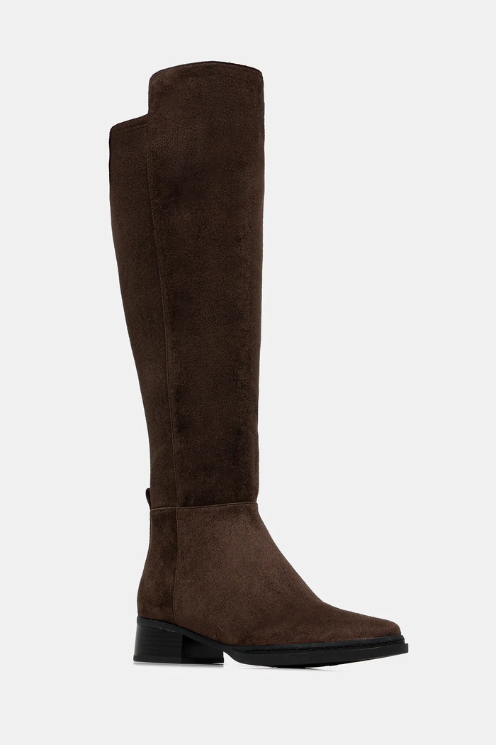 Vysoké čižmy MICHAEL Michael Kors Lex textilný hnedá 40F5LXMB5S.251