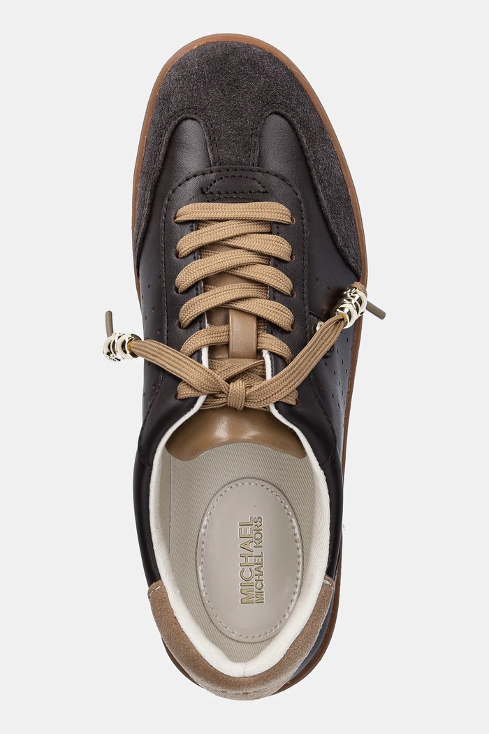 MICHAEL Michael Kors sneakersy skórzane Scotty brązowy 43F5SCFS1S.251