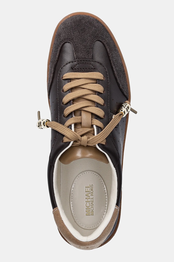 MICHAEL Michael Kors sneakersy skórzane Scotty brązowy 43F5SCFS1S.251