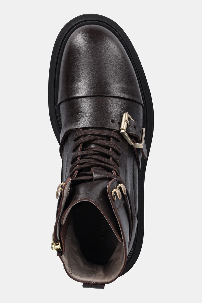 AllSaints workery skórzane Astrid Boot brązowy W029FC.BRN