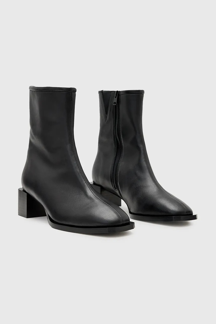 Δερμάτινες μπότες AllSaints AVRIL BOOT W013FC μαύρο AW25