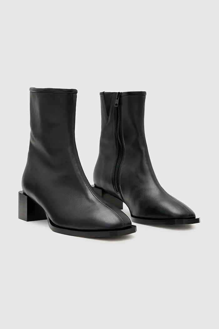 Δερμάτινες μπότες AllSaints AVRIL BOOT W013FC μαύρο AW25