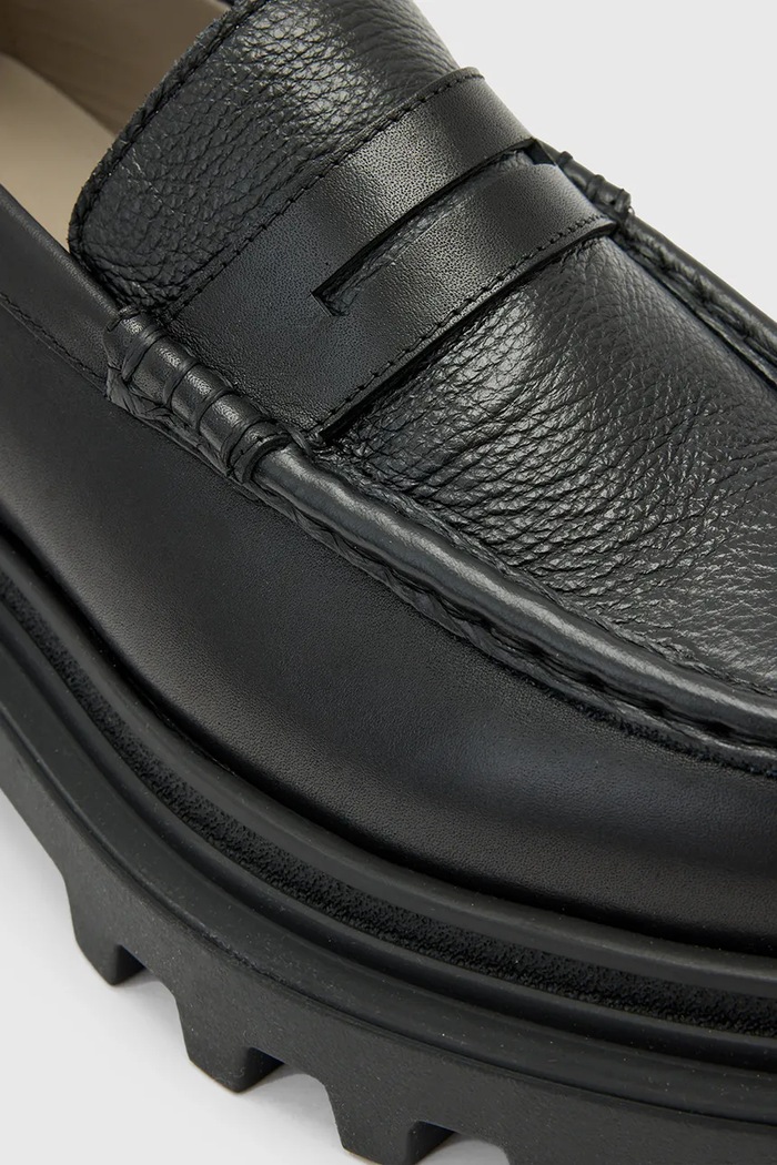 AllSaints mocasini de piele Beth Lthr Loafer negru W059FD