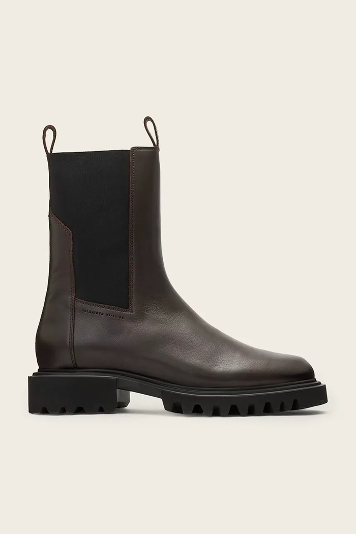 AllSaints ghete chelsea de piele HALLIE BOOT neizolat maro W115FB.BRN
