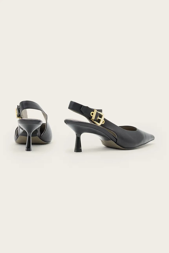 Παπούτσια Δερμάτινες γόβες AllSaints IDIYA SLINGBACK W021FD μαύρο