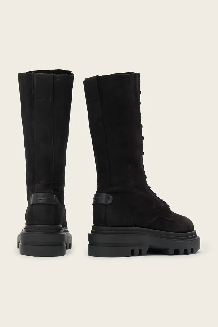 Obuća Gležanjače od nubuk kože AllSaints Jay Boot W062FD crna