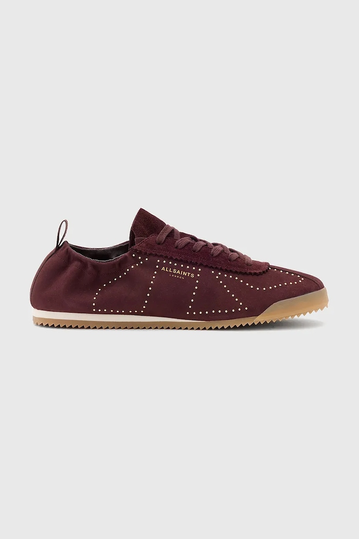 AllSaints Кожени маратонки AllSaints Kenny Stud Runner бордо W056FD