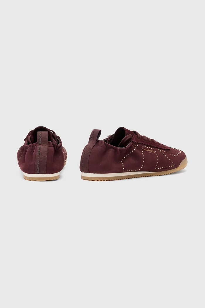 Обувки AllSaints Кожени маратонки AllSaints Kenny Stud Runner W056FD бордо