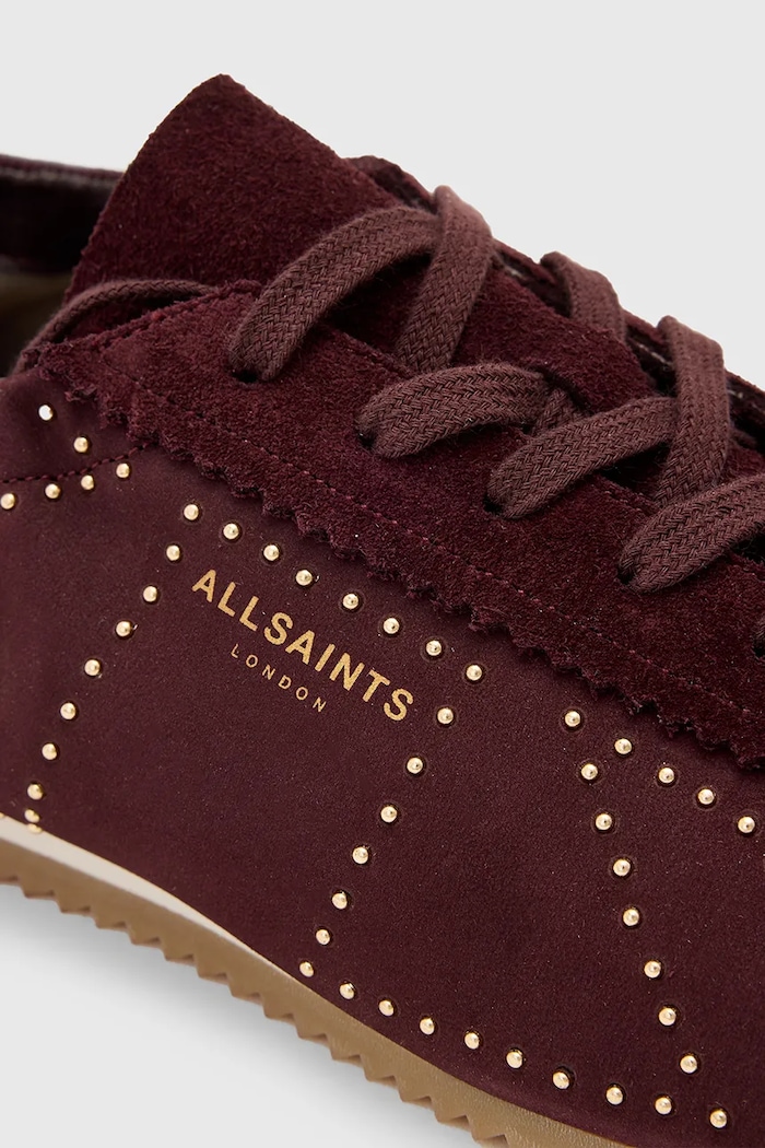 Кожени маратонки AllSaints Kenny Stud Runner AllSaints W056FD бордо
