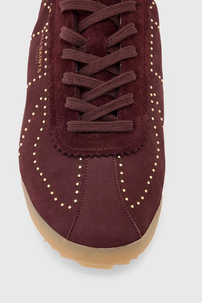 Кожени маратонки AllSaints Kenny Stud Runner AllSaints бордо W056FD