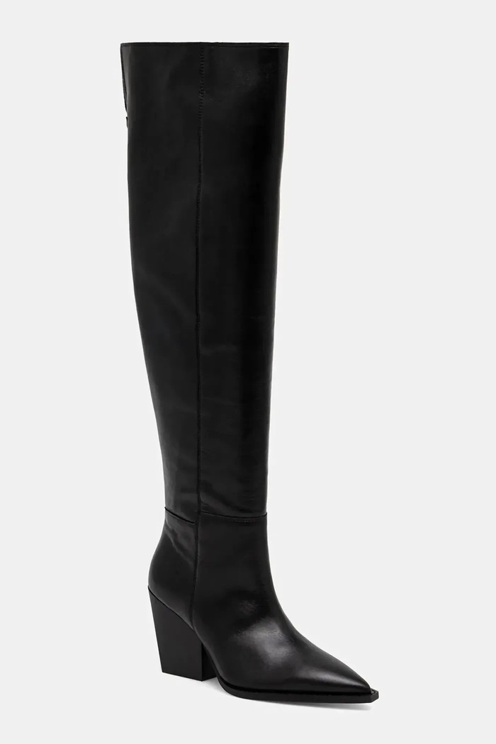 Kožené čižmy AllSaints Reina Zip Boot usňová koža čierna W024FD