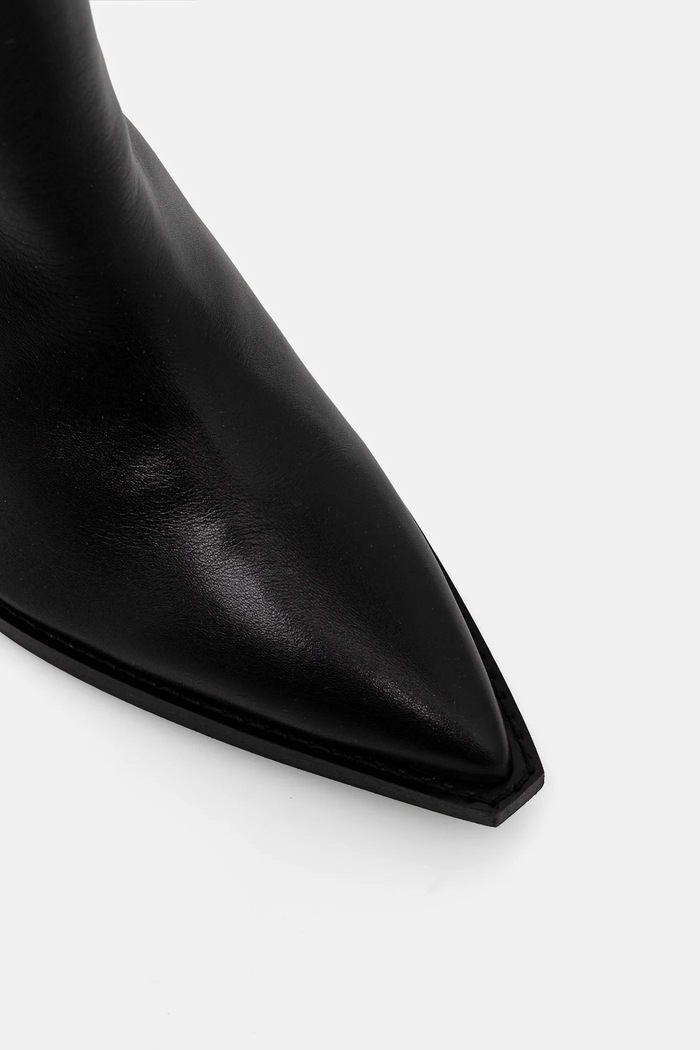 Kožené čižmy AllSaints Reina Zip Boot čierna W024FD