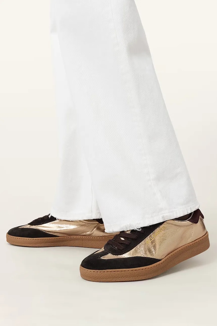 AllSaints sneakersy skórzane Thelma Metallic Sneaker W072FB.GLD