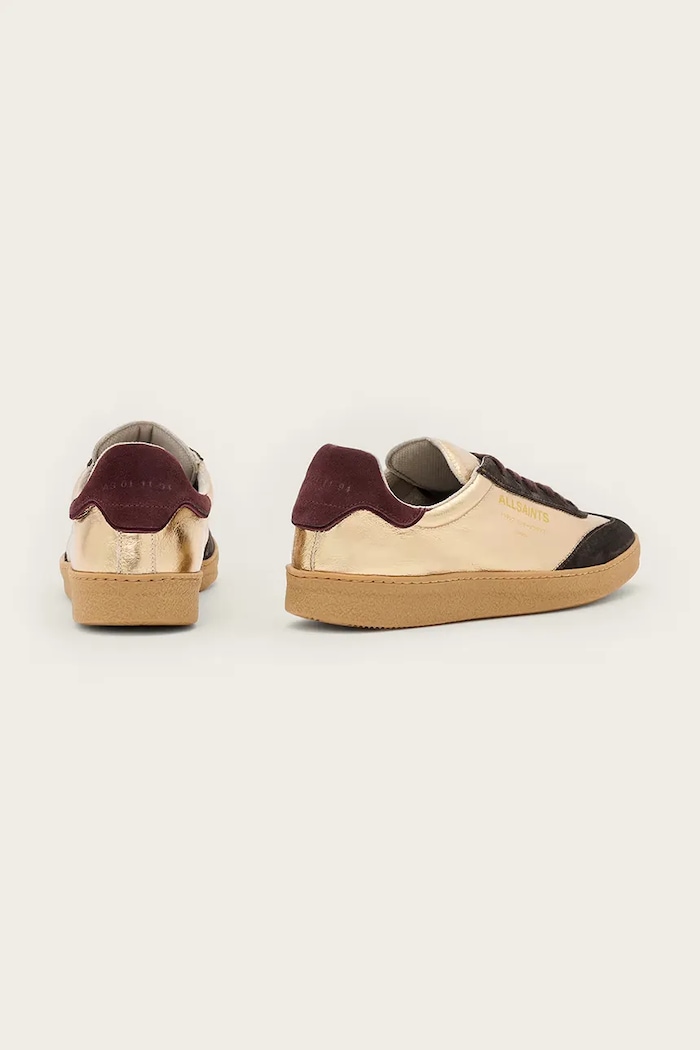 Obuwie AllSaints sneakersy skórzane Thelma Metallic Sneaker W072FB.GLD złoty