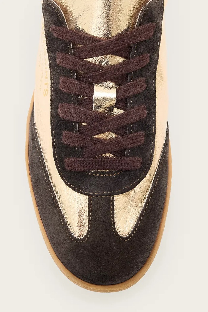 AllSaints sneakersy skórzane Thelma Metallic Sneaker W072FB.GLD złoty