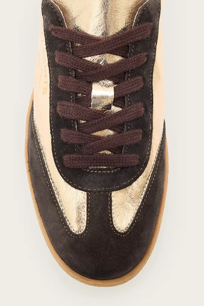 AllSaints sneakersy skórzane Thelma Metallic Sneaker W072FB.GLD złoty