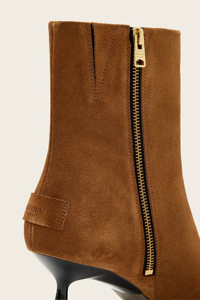 Gležnječe od brušene kože AllSaints Vivian Suede Boot smeđa W009FD
