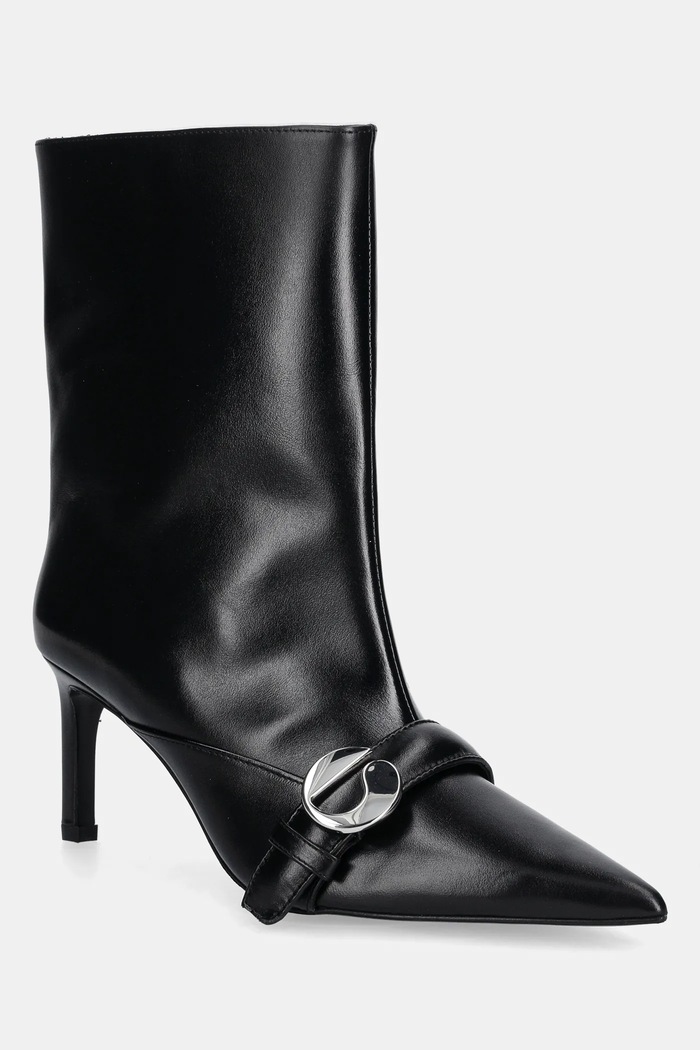 Δερμάτινες μπότες Coperni Ankle Heeled Belt Boots στιλέτο μαύρο COPSH87F6058