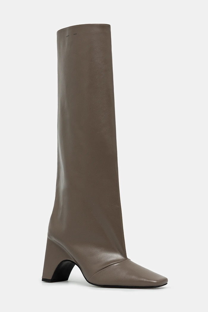 Coperni ghete de piele Bridge Boot peste 8 cm maro COPSH03F6004