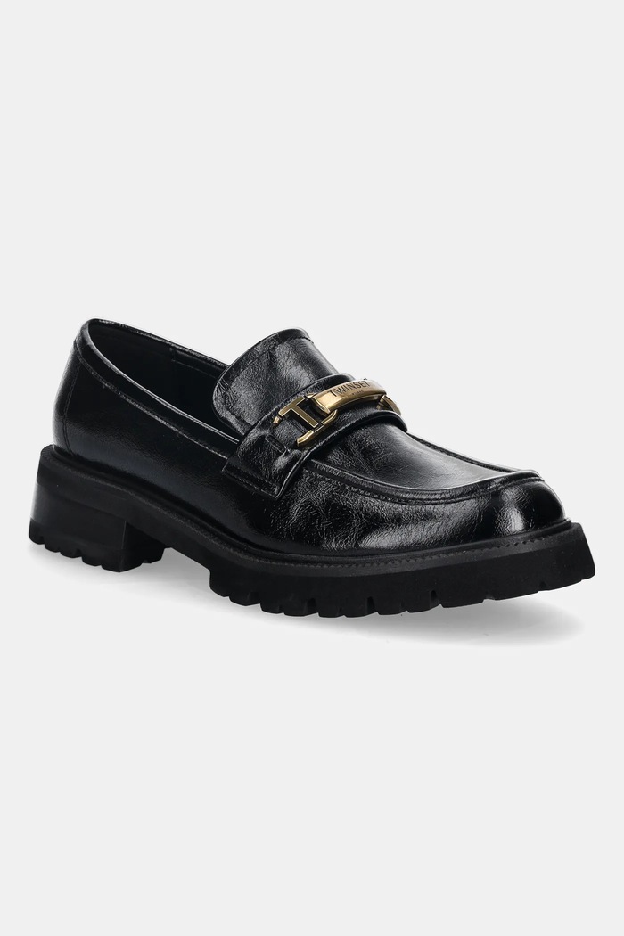 Twinset mocasini imitatie de piele lacuita negru 252TGT080.00006